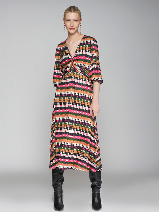 VESTIDO CAROLINA PUNTO ESTAMPADO GEOMETRICO DRESS