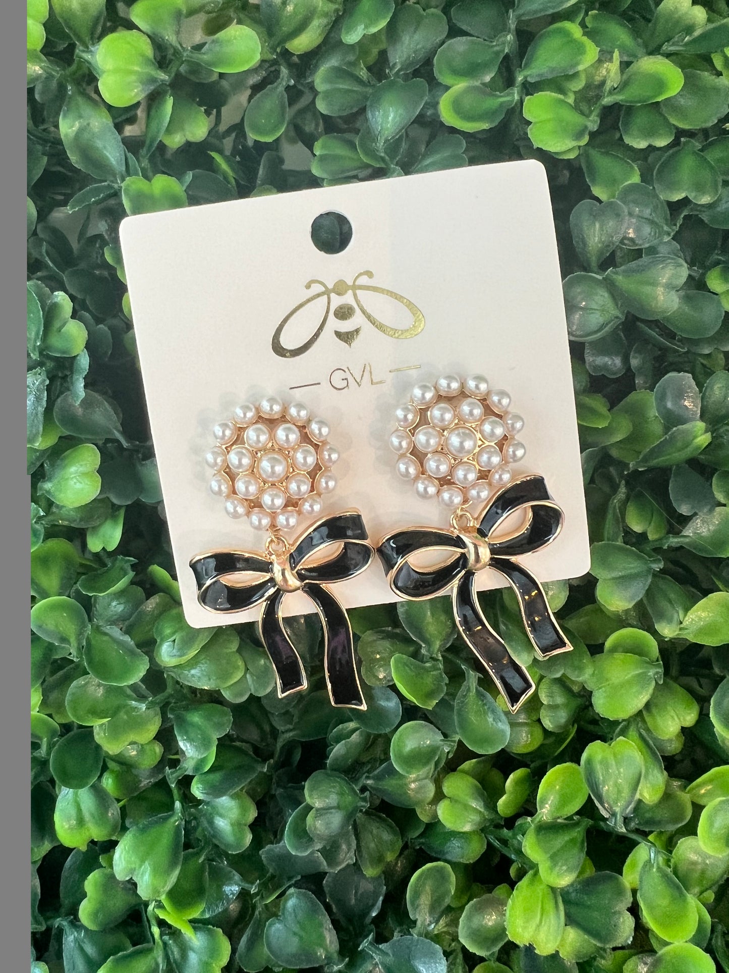 PEARL BOW DROP EARRINGS