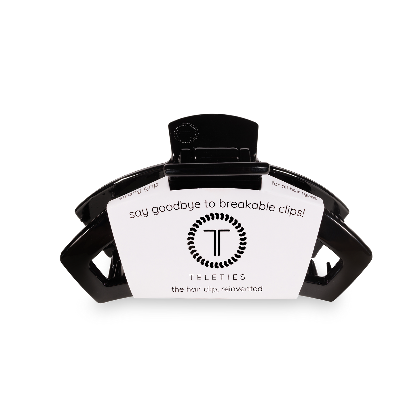 TELETIES - Open Hair Clip | Med. | Jet Black