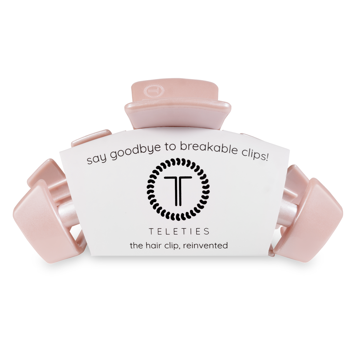 TELETIES - Classic Hair Clip | Large | Pearly Pink