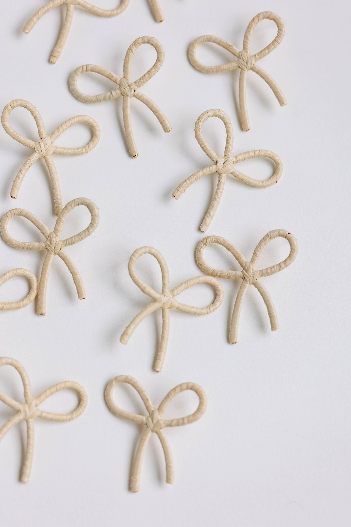 St Armands Designs of Sarasota - Natural Raffia Wrapped Bow Statement Earrings