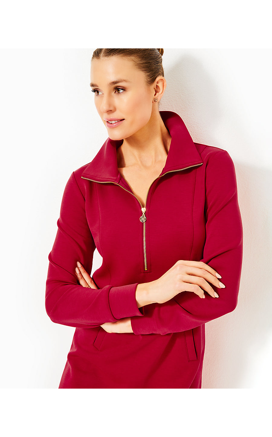 ELENI UPF 50+ DRESS-MALBEC RED
