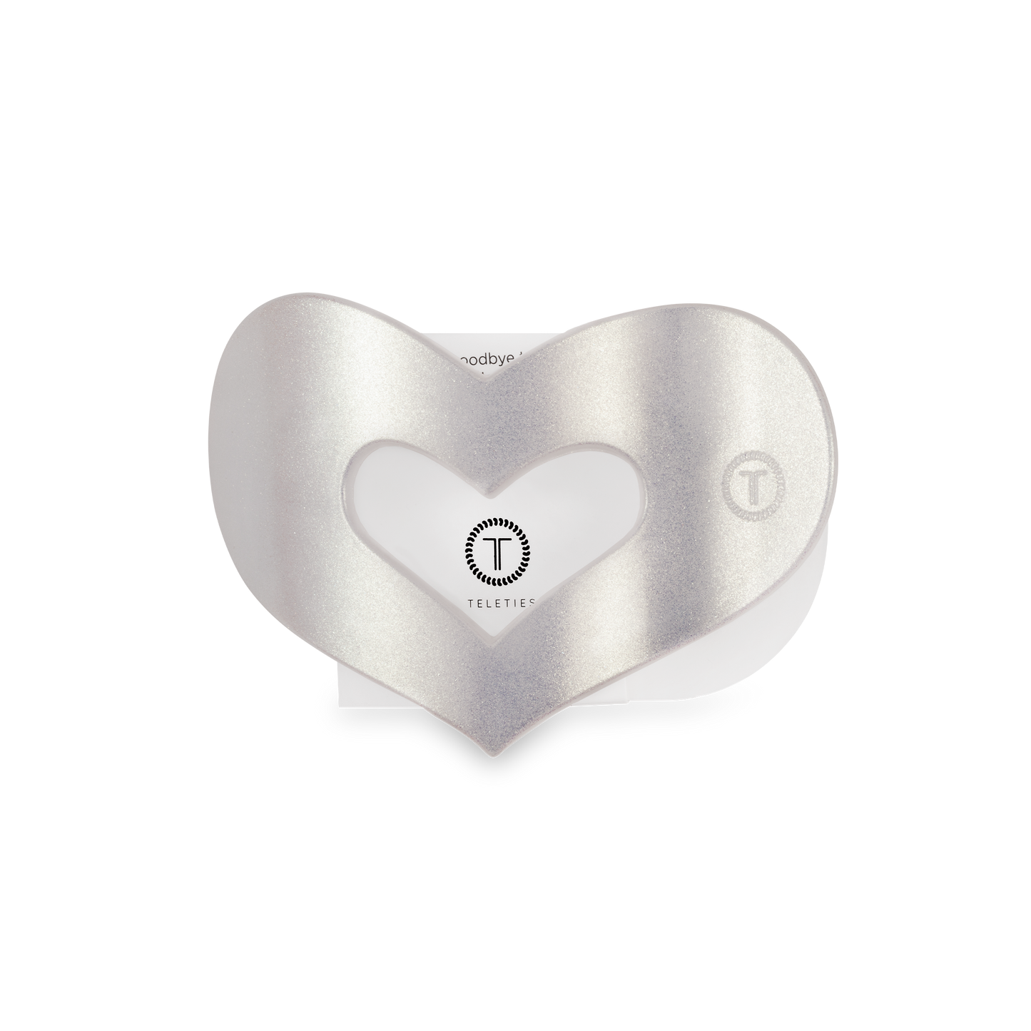 TELETIES - Mother of Pearl Heart Flat Clip