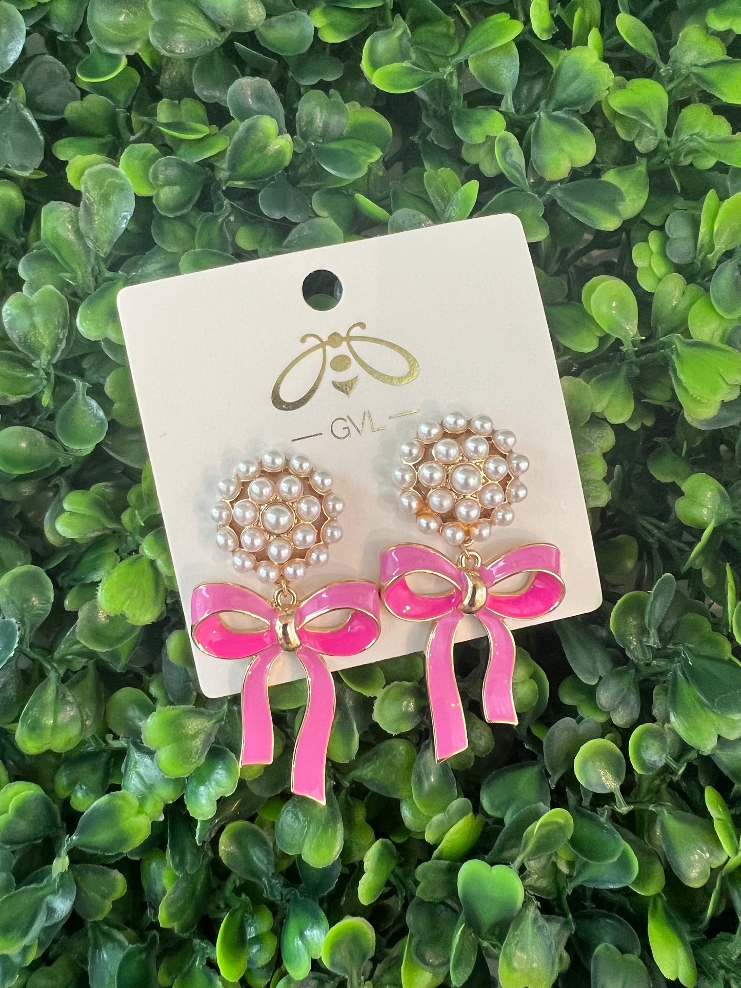 PEARL BOW DROP EARRINGS