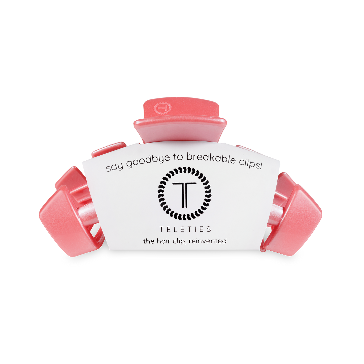 TELETIES - Classic Hair Clip | Medium | Calming Coral