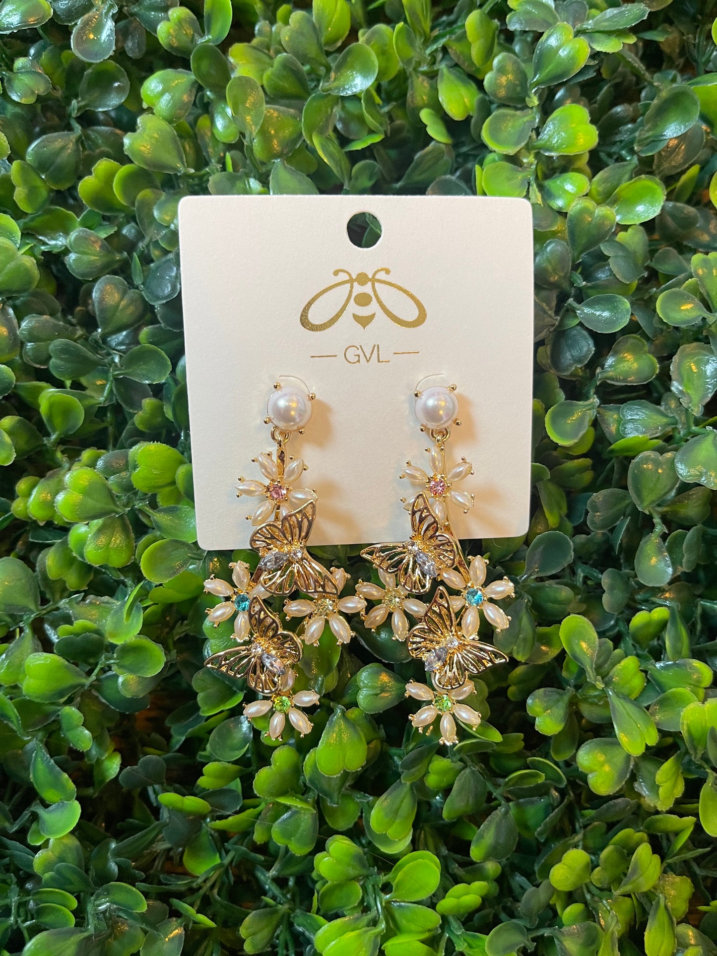 FLOWER & BUTTERFLY EARRING