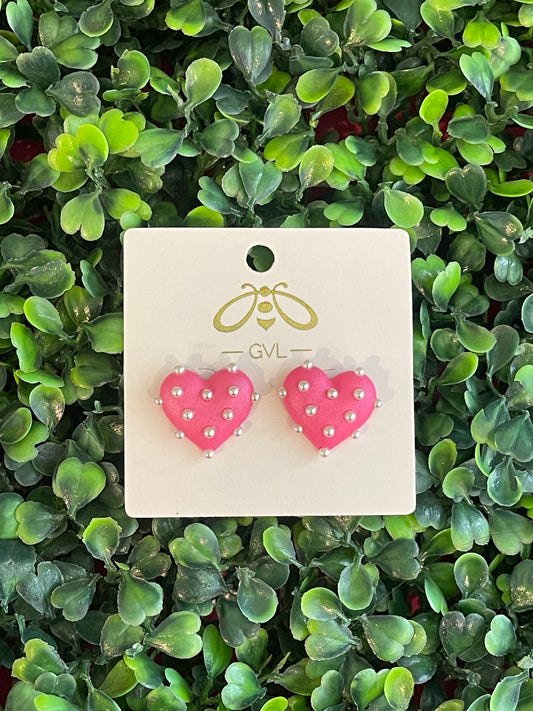 PEARL AND HEART STUDS