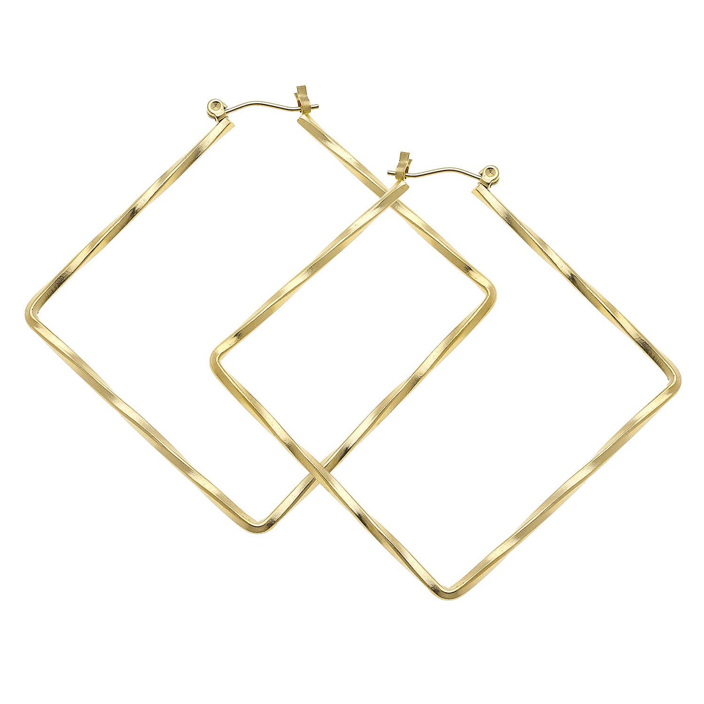 Square Gold Plated Hoop Earrings