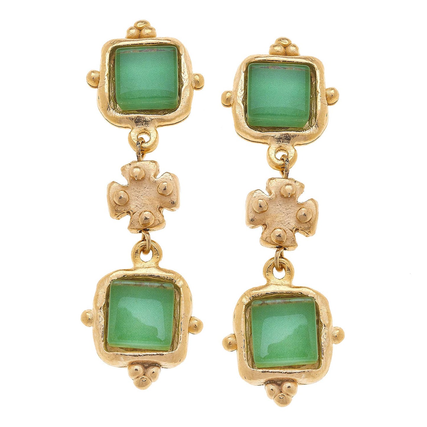 Charlotte Deux Tier Earrings - Lime