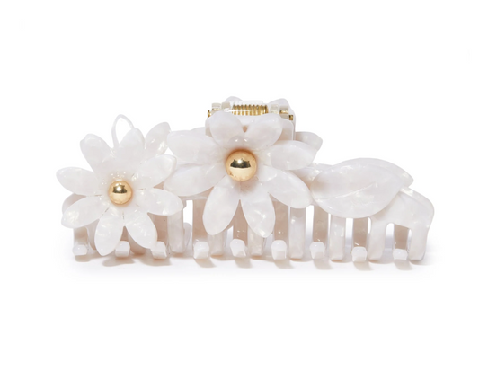 MOTHER OF PEARL PETUNIA CLAW HAIR CLIP