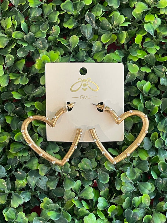 HEART HOOPS - LARGE GOLD