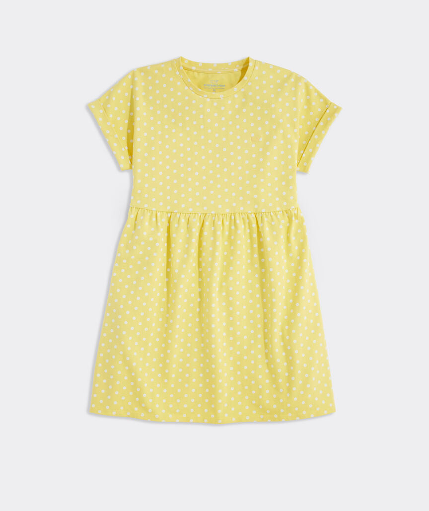 Girls' Everyday Dress - Dot Lemon White
