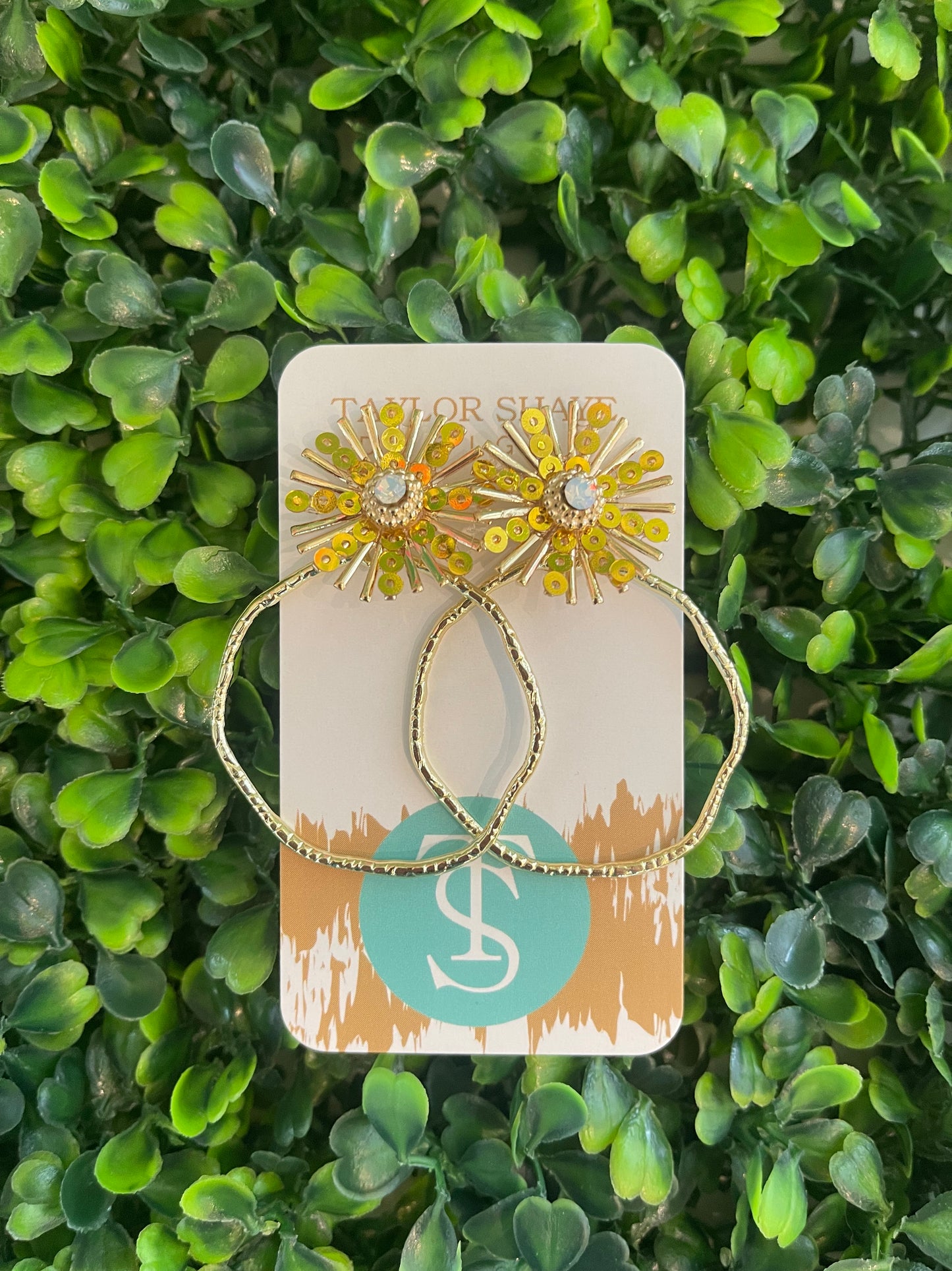 Sunburst Hoops - Gold Sequin