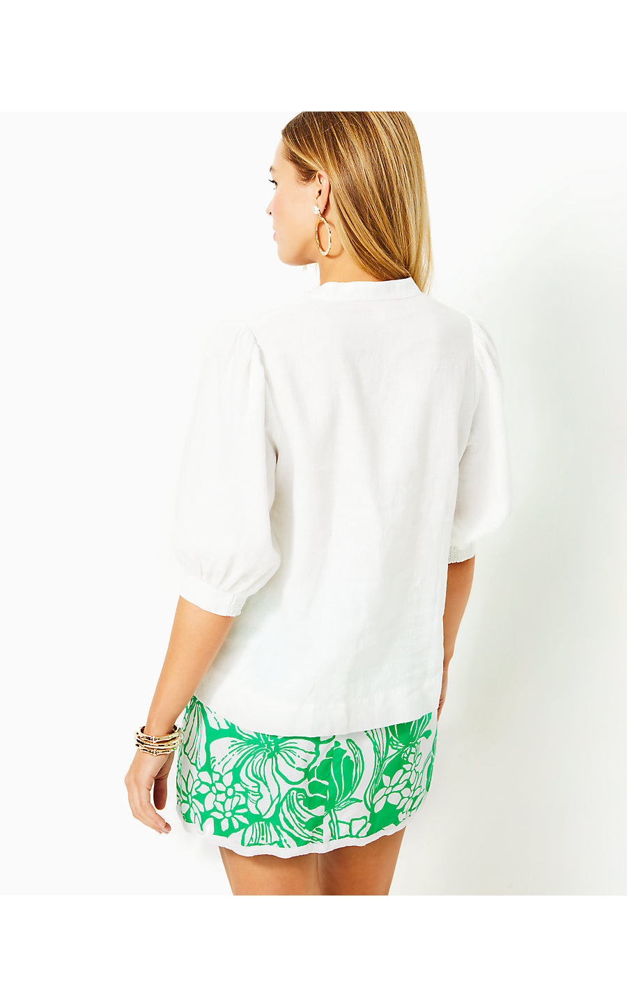 MIALEIGH LINEN TOP - RESORT WHITE