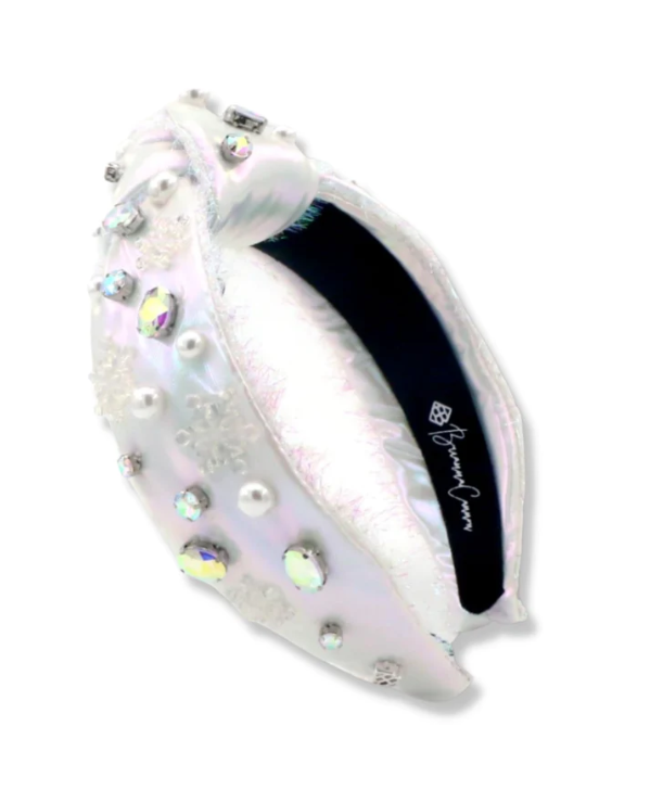 IRIDESCENT SNOWFLAKE HEADBAND WITH CRYSTALS & PEARLS