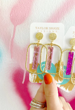 Heart-Breaker Hoops - Lt Pink