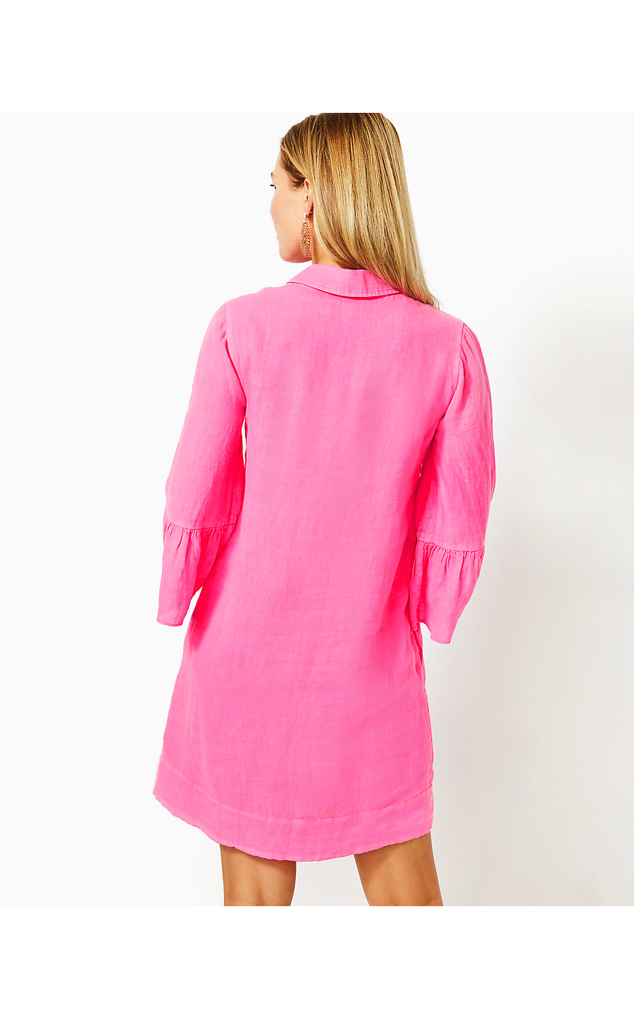 JAZMYN LINEN TUNIC DRESS - ROXIE PINK