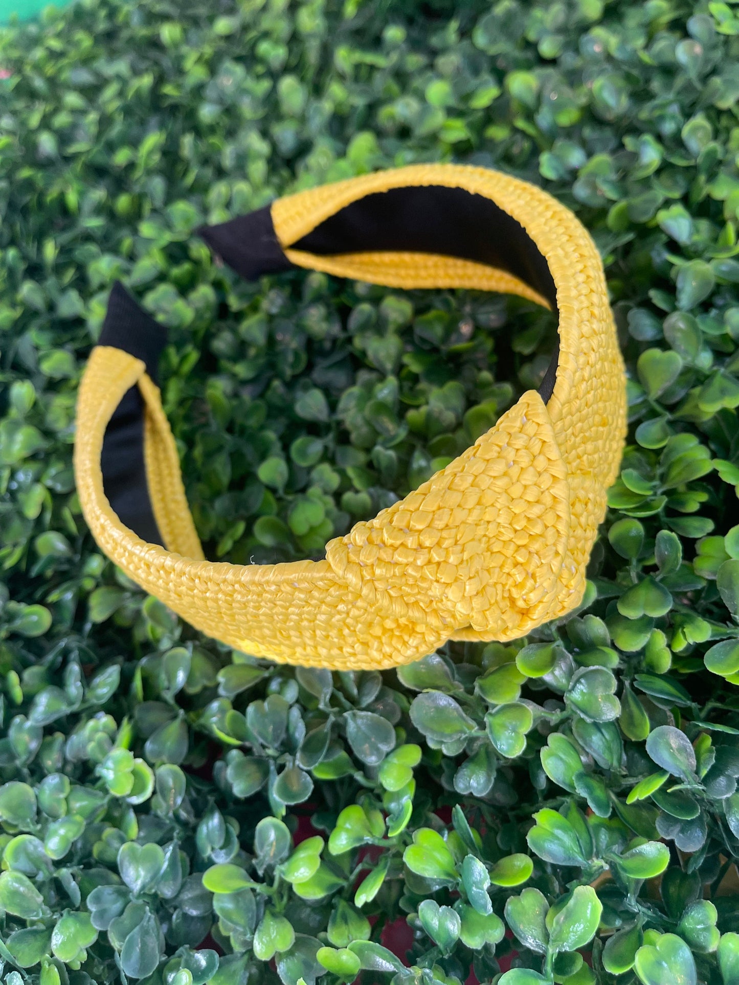 YELLOW RATTAN HEADBAND