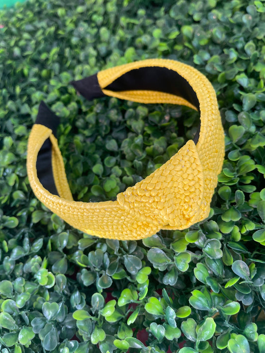 YELLOW RATTAN HEADBAND