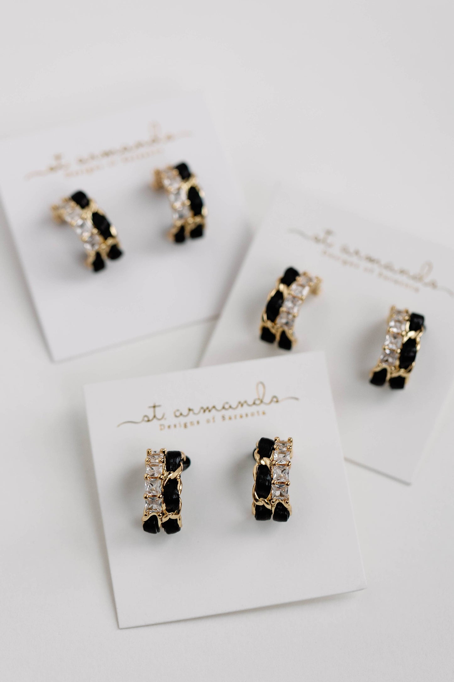 Vintage Wrapped Hoops - Black