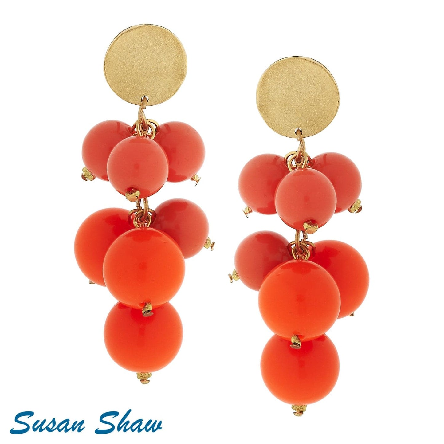 ORANGE BALL EARRINGS