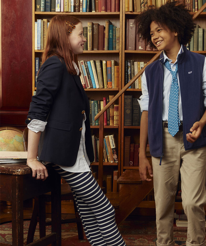 Girls' Everyday Leggings - Navy Stripe