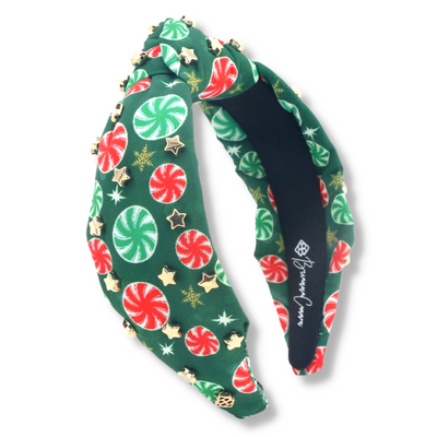 PRECIOUS PEPPERMENT PRINT HEADBAND WITH GOLD STAR