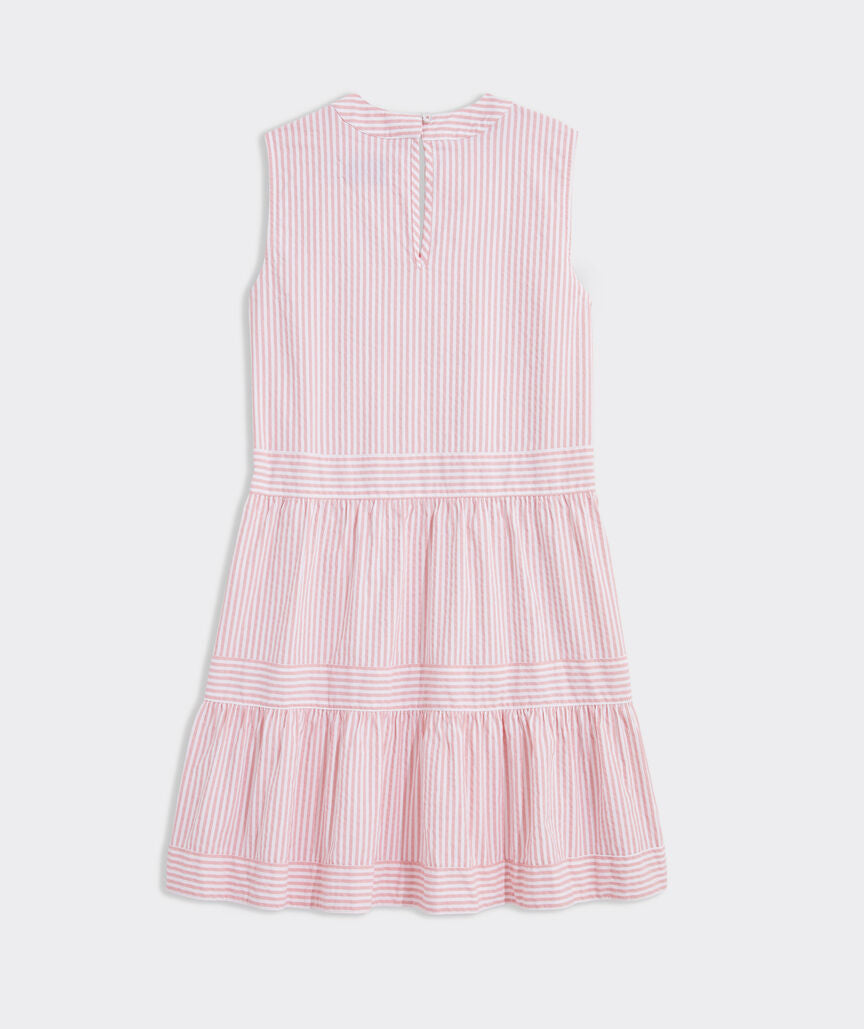 Girl's Harbor Tiered Dress - White/ Cayman