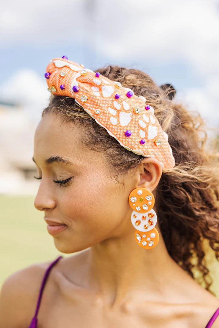 CLEMSON CROSS STITCH HEADBAND