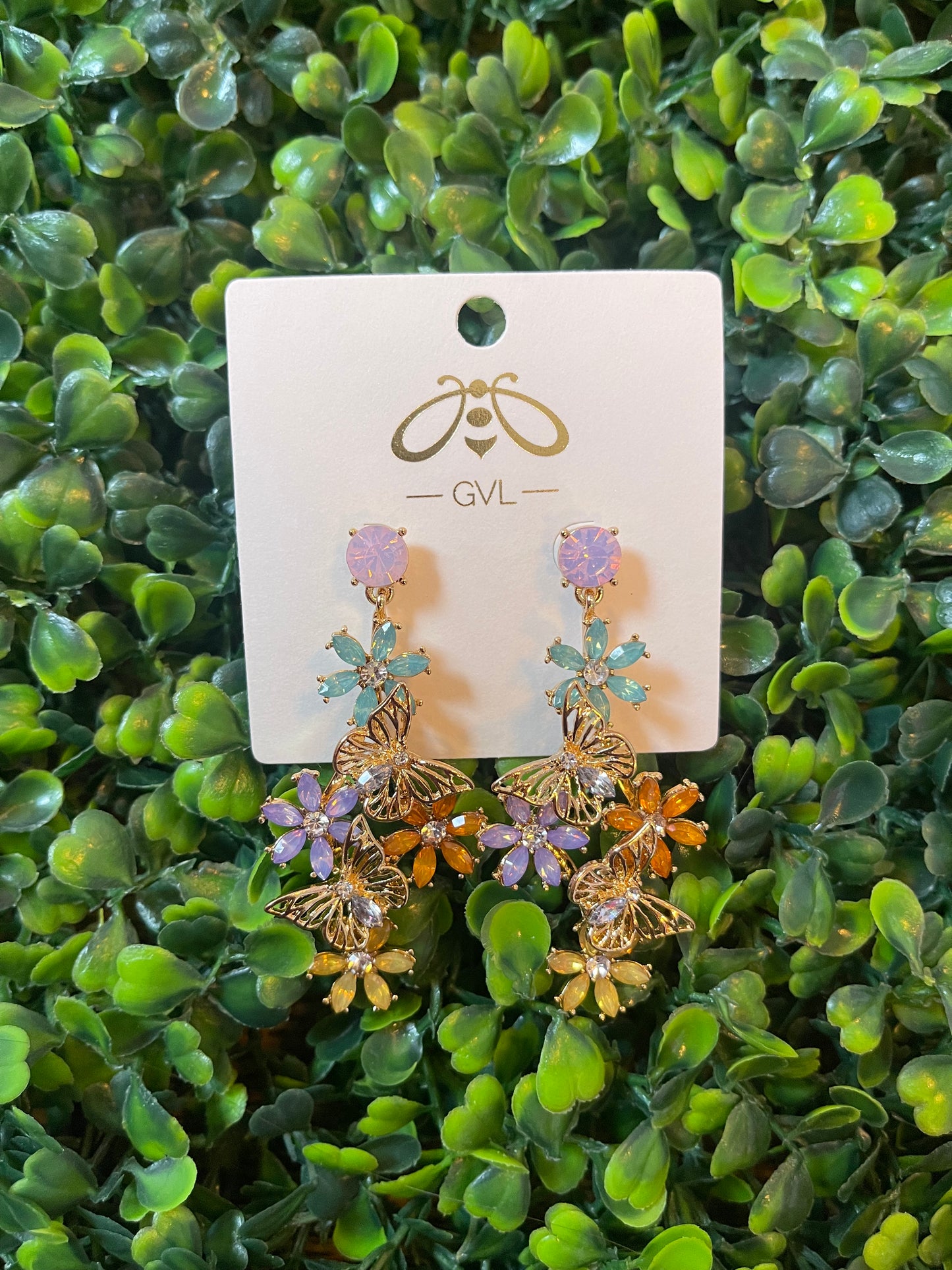 FLOWER & BUTTERFLY EARRING
