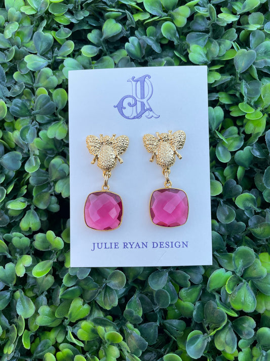 PINK BEE EARRINGS