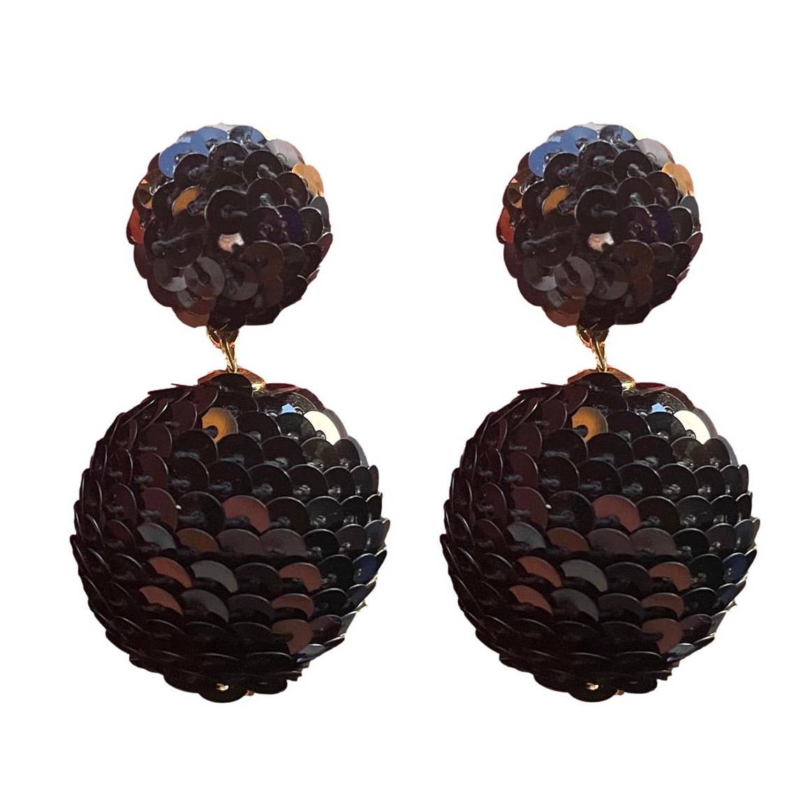 Black Sequin Lido Pom Poms