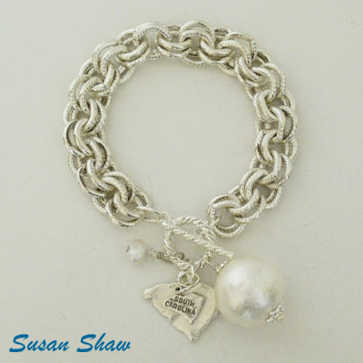 SOUTH CAROLINA BRACELET - PEARL SILVER