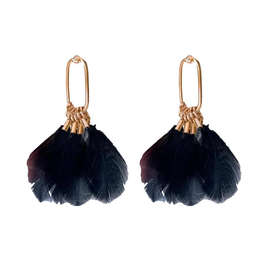 Black Feather Tassels