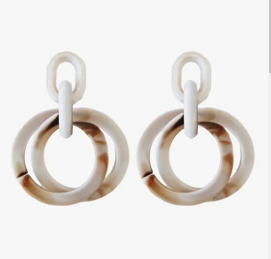 Acrylic Layered Cirlces - Cream