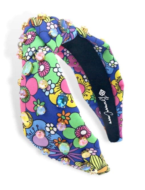 Retro Fall Floral Headband with Crystals