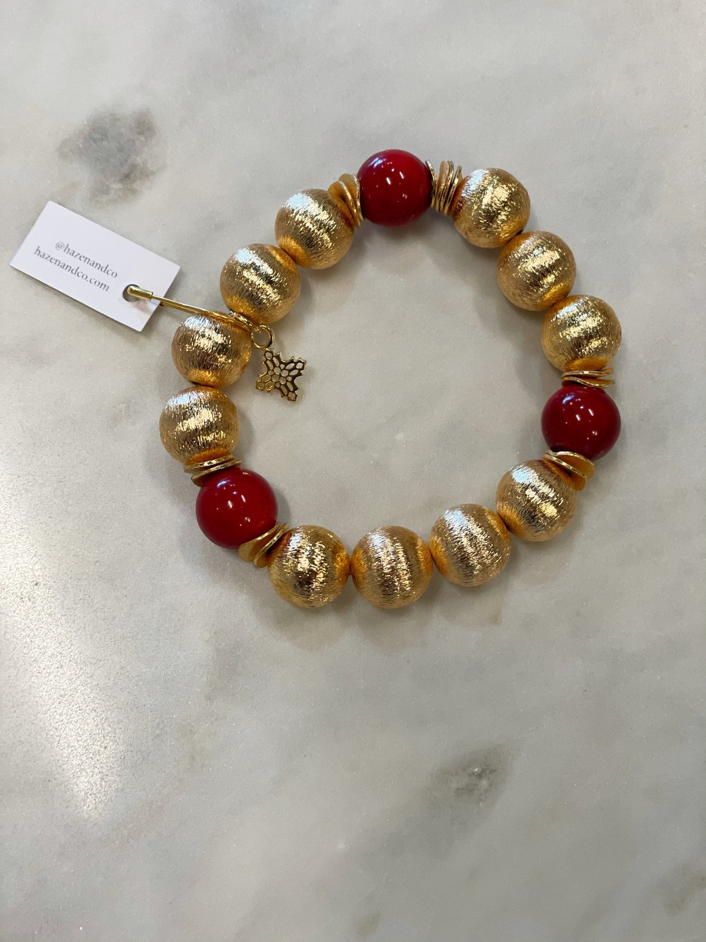 Madison Bracelet, Red Coral