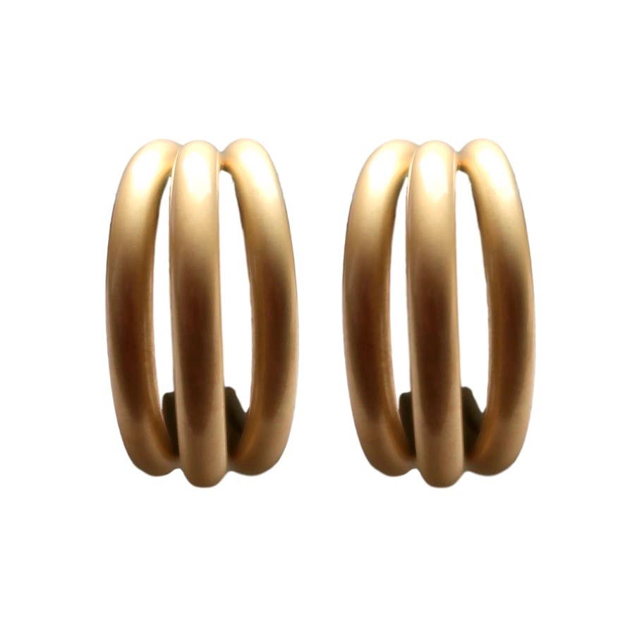 Gold Triple Hoops