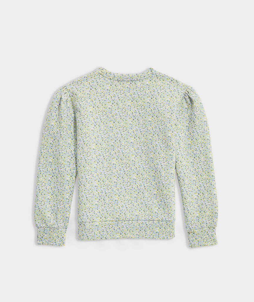 Girls' Puff-Sleeve Sweatshirt - Tiny Floral-JakeBlue