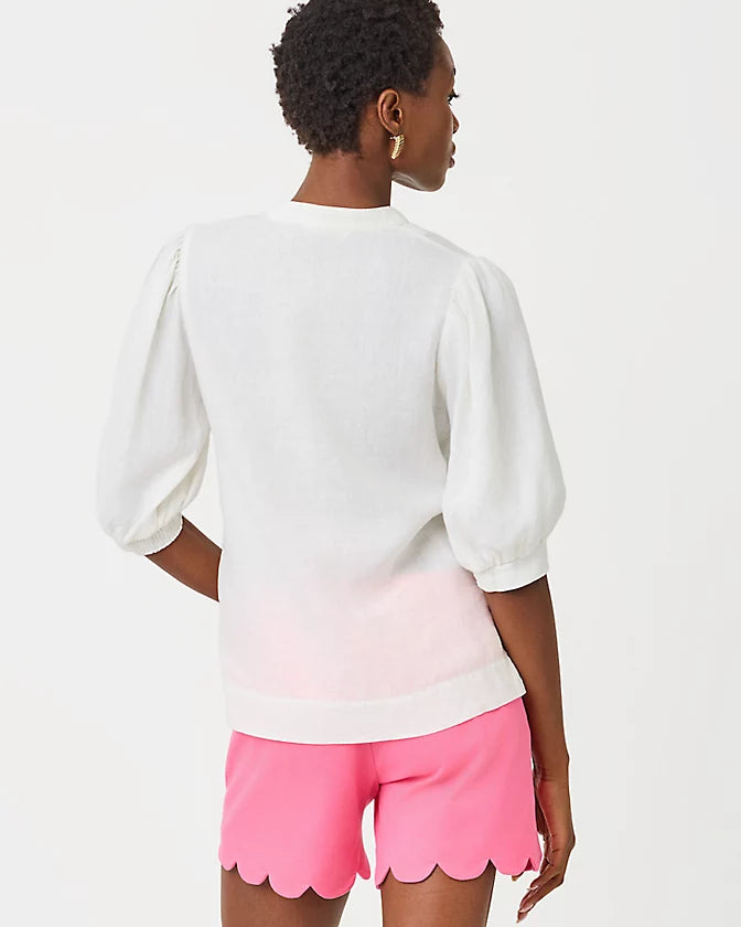MIALEIGH LINEN TOP - RESORT WHITE