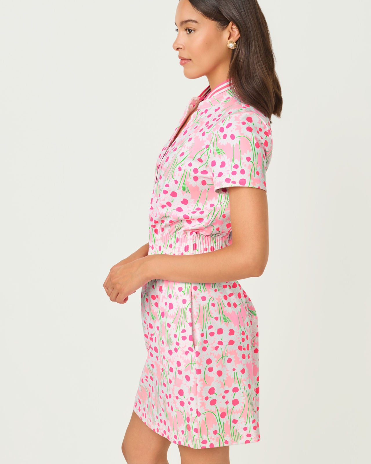 Love Active Dress UPF 50+ Conch Shell Pink Lil Sunny Daisies