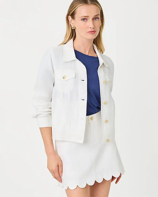 Seaspray Linen Jacket - Resort White