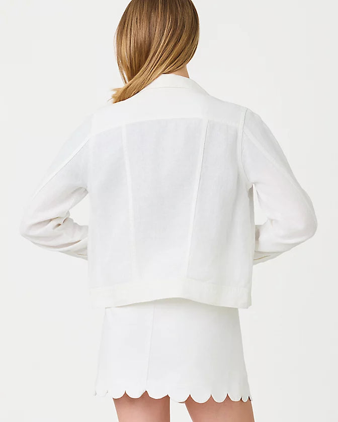 Seaspray Linen Jacket - Resort White