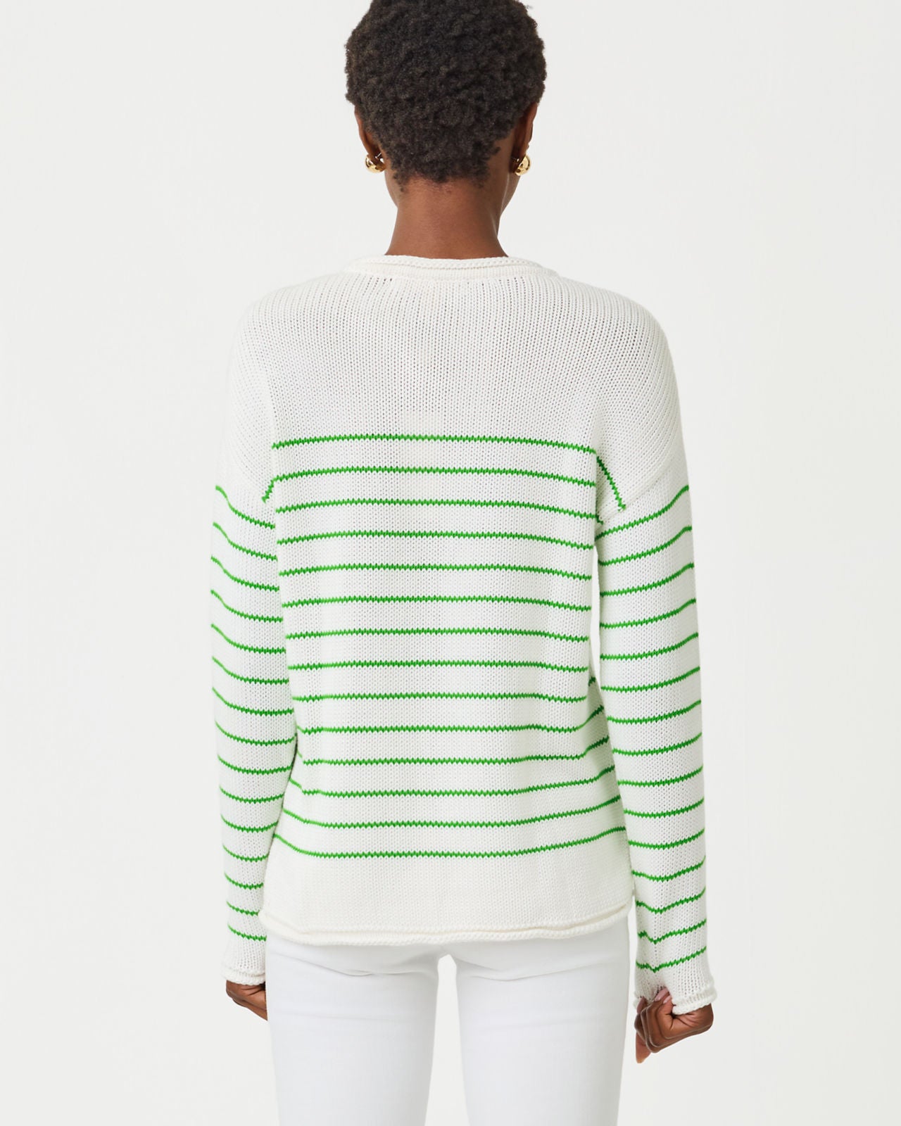 Lotan Sweater Putting Green Tidepool Stripe