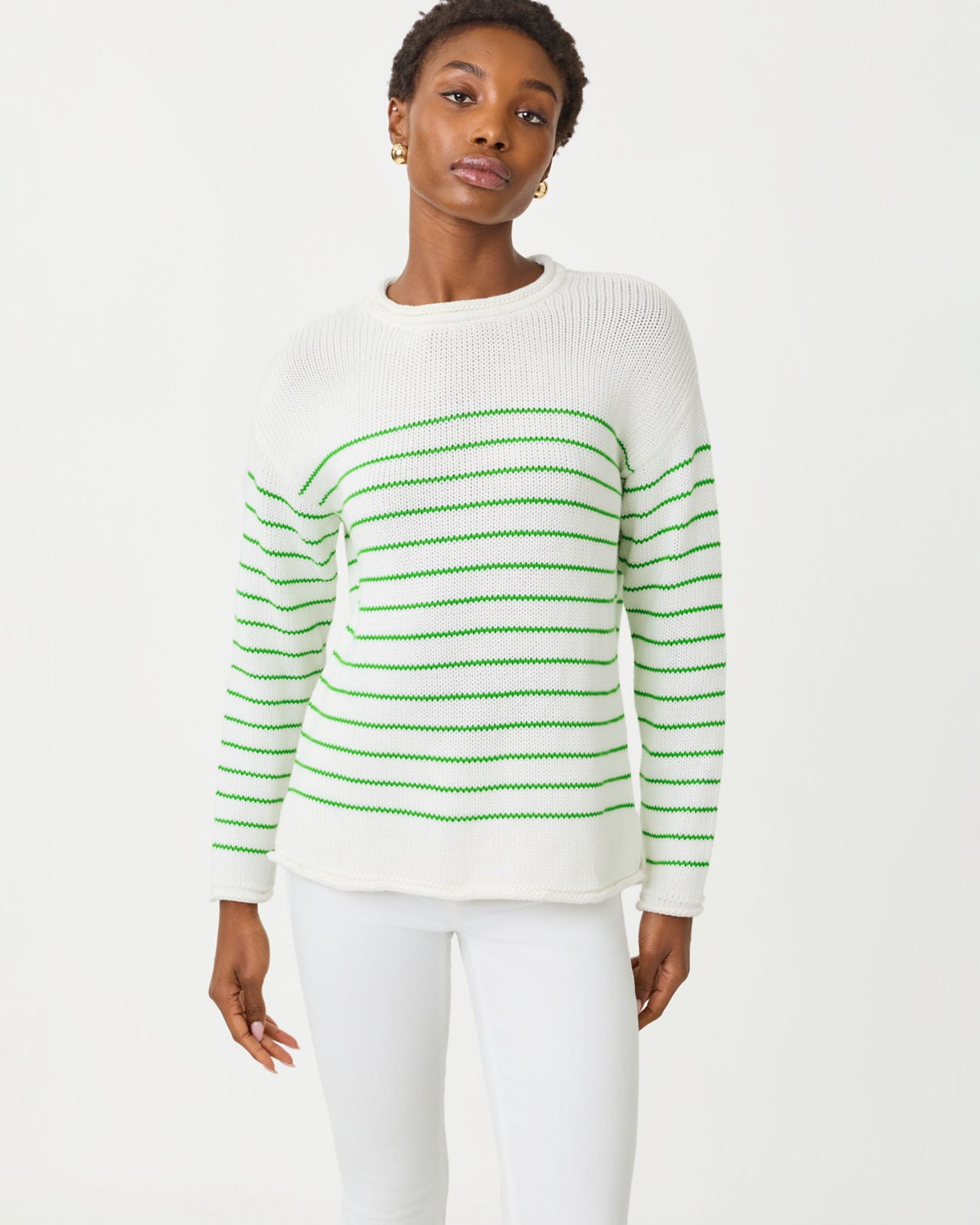 Lotan Sweater Putting Green Tidepool Stripe