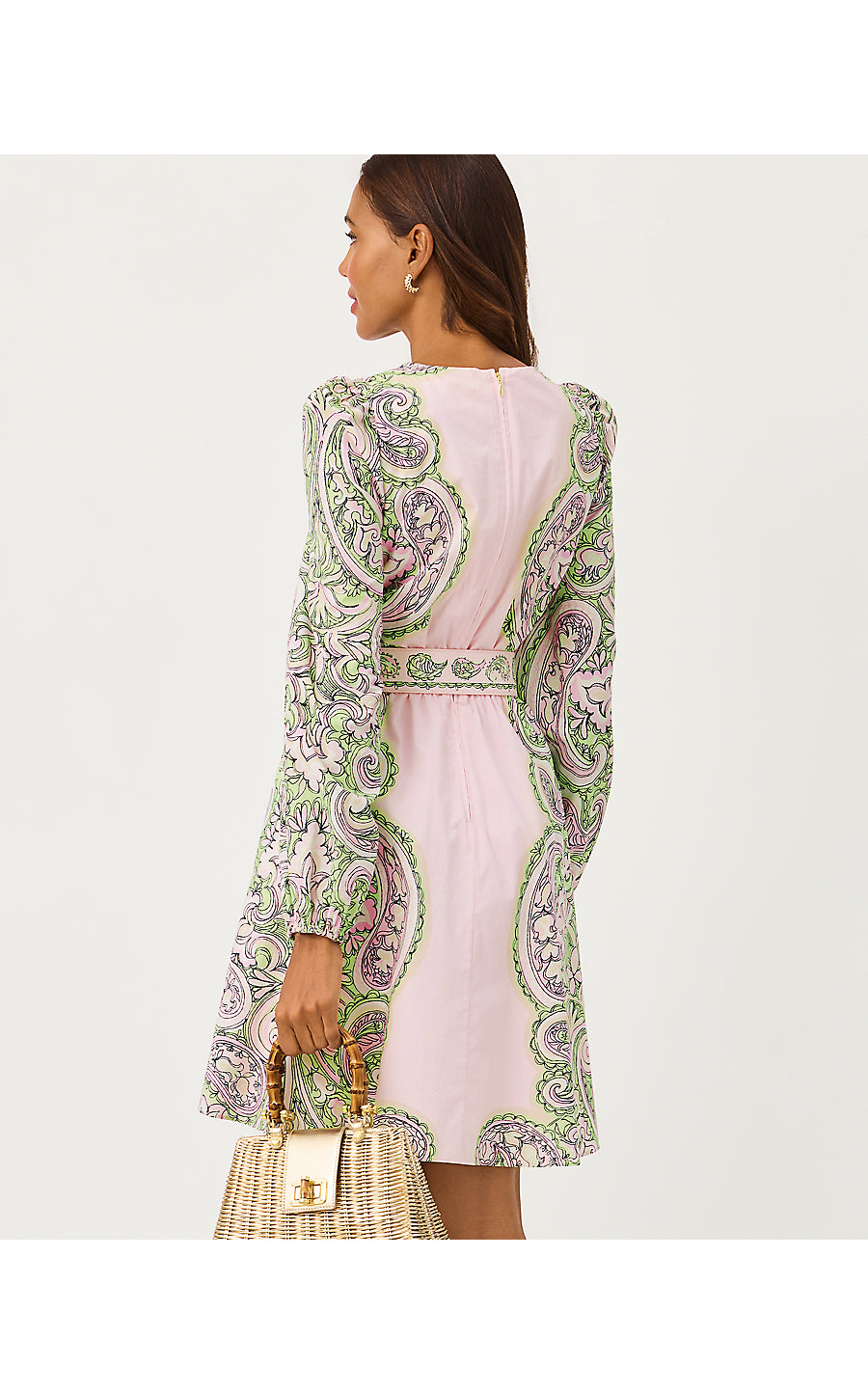 CHYANNA DRESS-LIME CHIFFON-ESTORIL ENGINEERED WOVEN DRESS