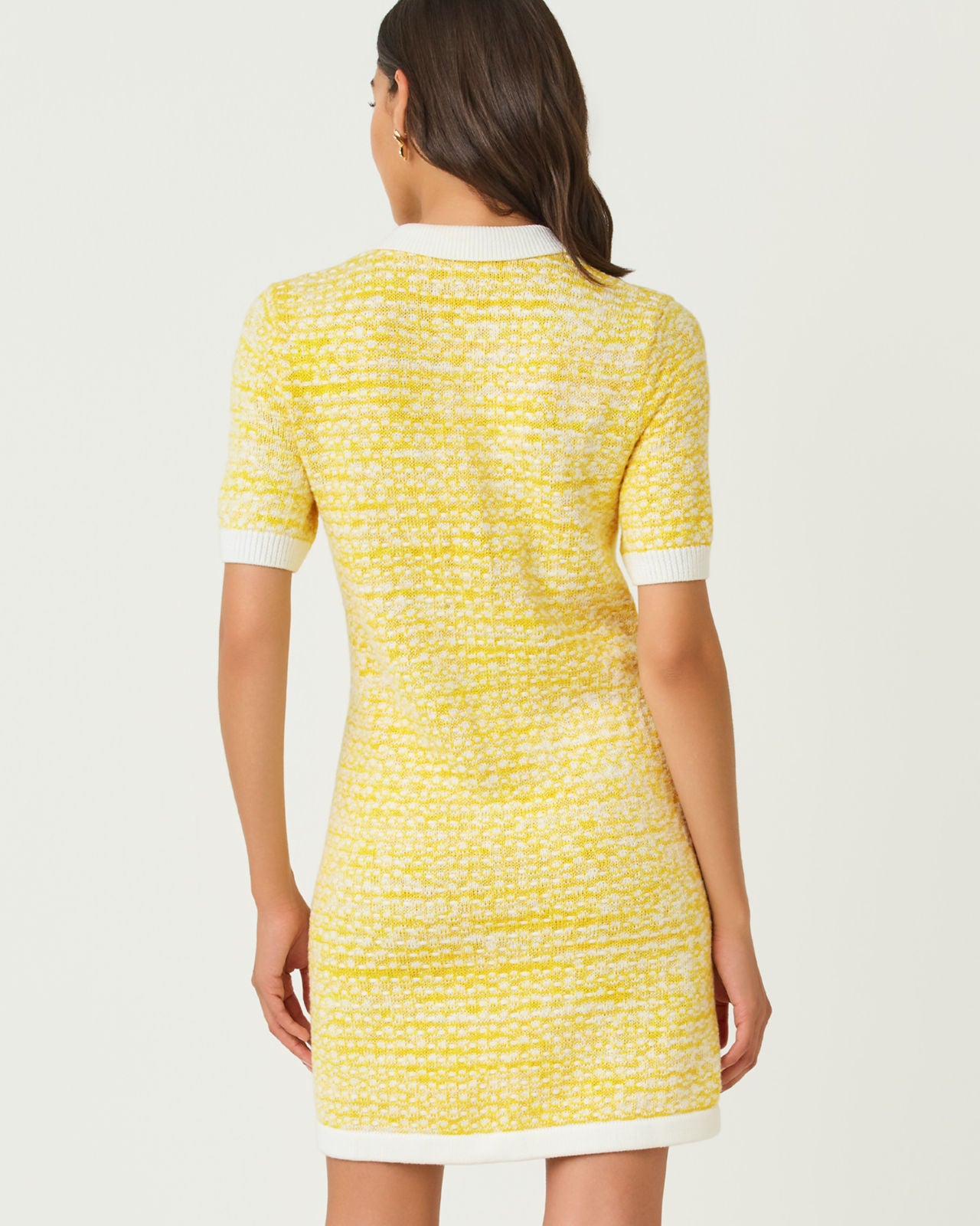 Theodorah Polo Sweater Dress Estelle Yellow Metallic Marl