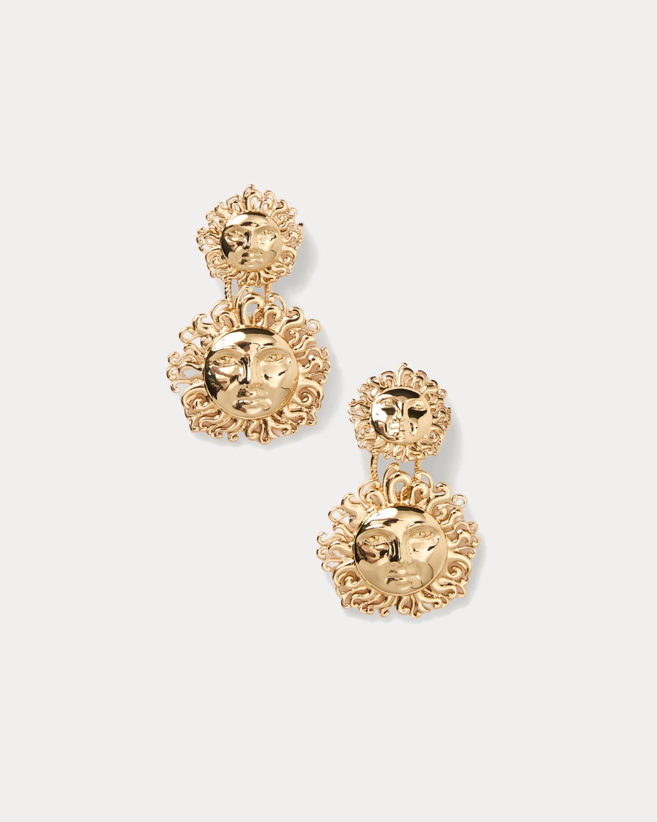 Sunny Hunny Statement Earrings Gold Metallic