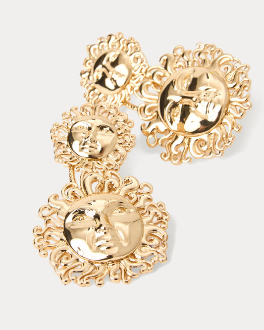 Sunny Hunny Statement Earrings Gold Metallic