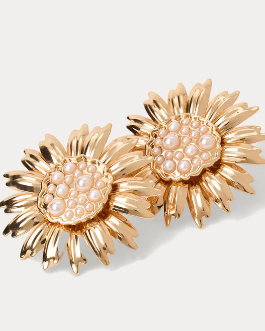 Lilly Garden Earrings Gold Metallic